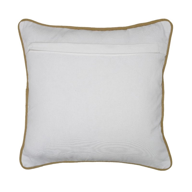 Housse de Coussin Noël Merry Christmas Touffeté Feuilles Baies Rouge Vert Or 45×45 cm