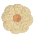 Coussin Fleuri au Crochet Blanc & Orange – Flower