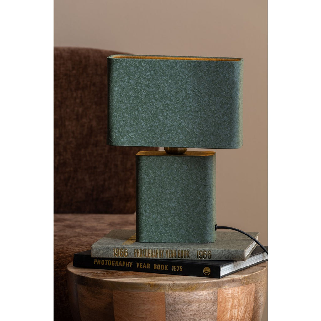 Lampe à Poser BOAZ RECTO Petit Modèle Fer Texturé Vert 24×14×33 cm