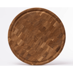 Planche à Découper Ronde Chêne Massif Bois de Bout Ø42 cm – Woodstone