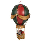 Décoration Noël Montgolfière Métal Rouge Vert Ø12×27 cm