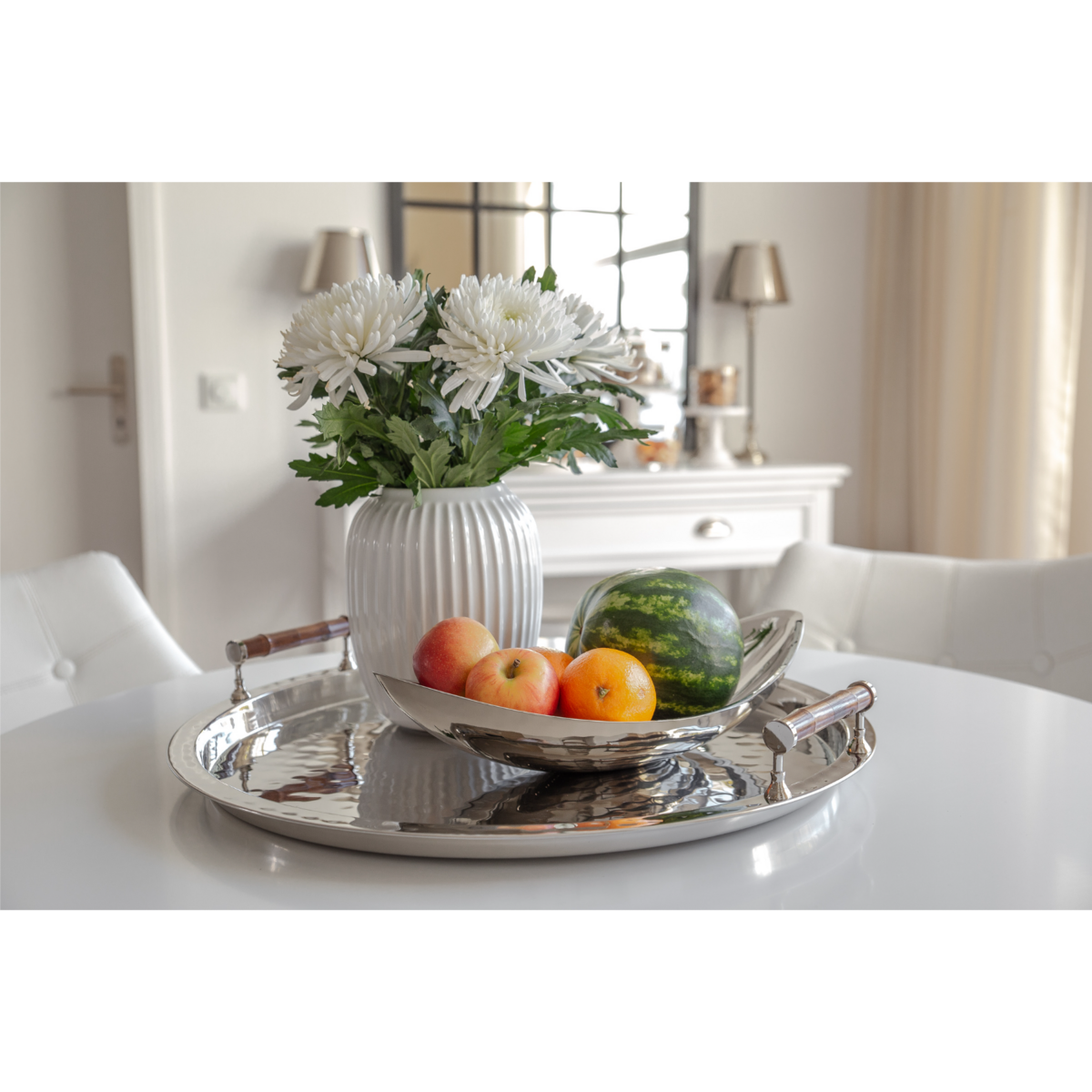 Grand Bol Décoratif Halifax – Acier Inoxydable Poli (55cm)