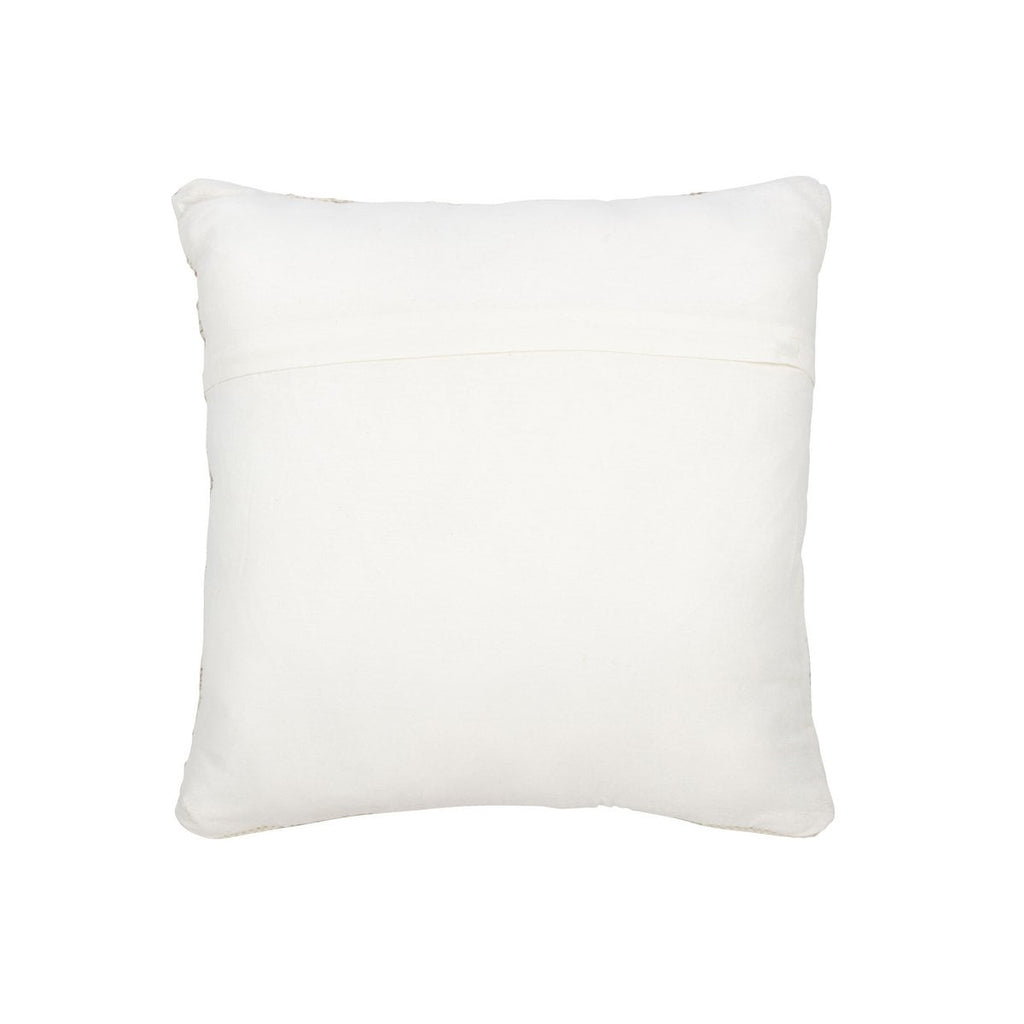 Coussin ALBA Motif Croix Ethnique Laine Crème Beige 60×60 cm