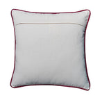 Housse de Coussin Noël Couronne Brodée Main Baies Feuilles Coton 45×45 cm