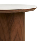 Table d'Appoint NOLI Céramique Blanc Pied Frêne Ø40×38 cm