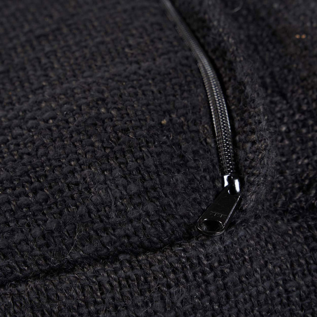 Vue de la femeture éclaire noire 