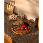 Planche à Découper Ronde Chêne Massif Bois de Bout Ø42 cm – Woodstone
