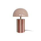 Lampe à Poser CHLOÉ Champignon Fer Rayé Or Rosé Pied Chromé Ø25×34 cm