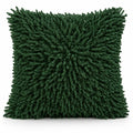 Housse de Coussin Shaggy Moelleux Vert Fonçé Fluffora