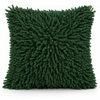 Housse de Coussin Shaggy Moelleux Vert Fonçé Fluffora