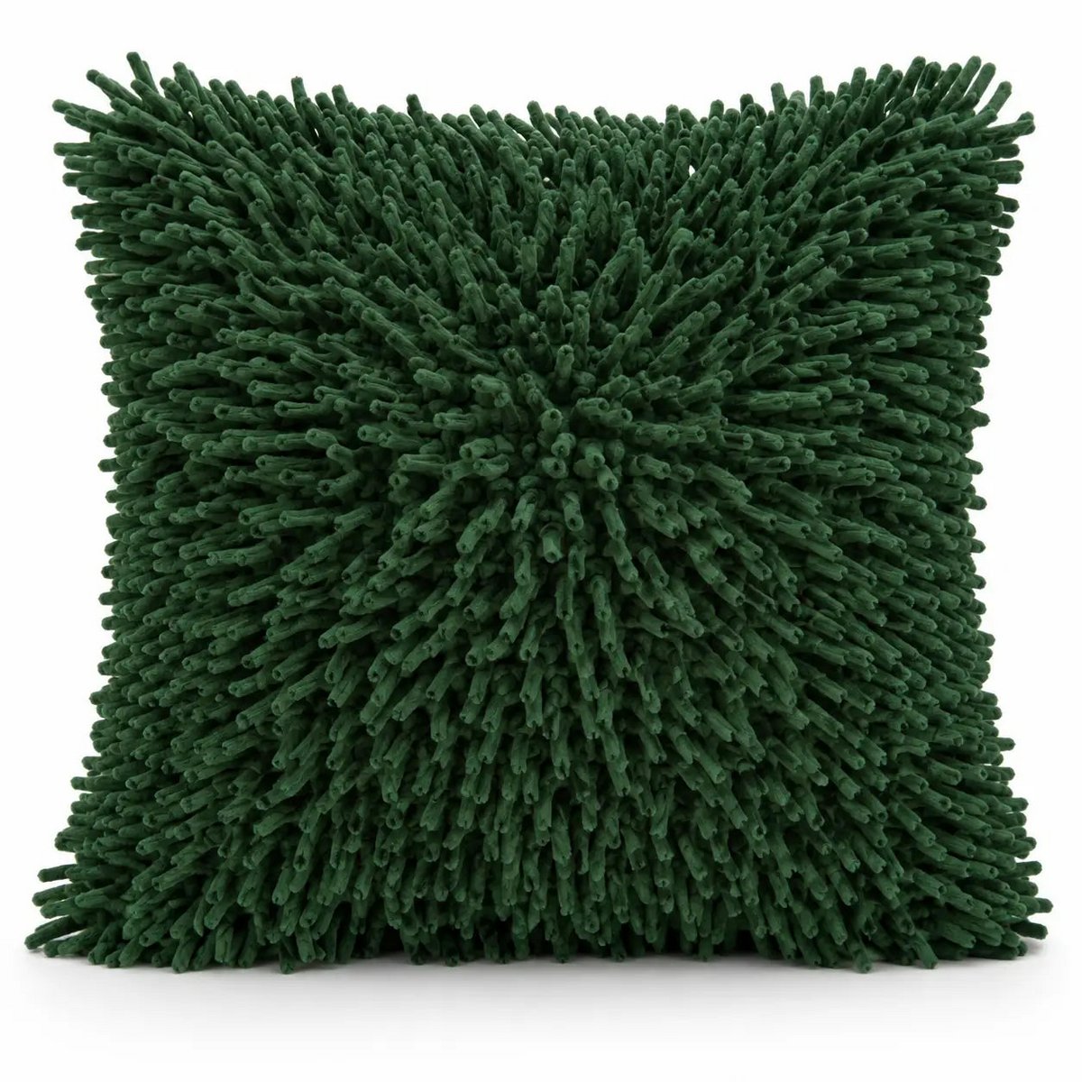 Housse de Coussin Shaggy Moelleux Vert Fonçé Fluffora