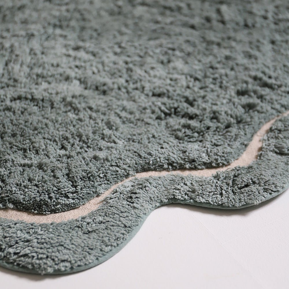 Tapis Rond Coton Tufté Main Aqua Ø120 cm – Sweet April – Nattiot