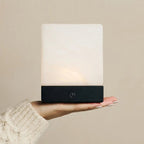 Lampe à Poser HÉVÉA Bois Noir Sans Fil Rechargeable Ø12×15 cm