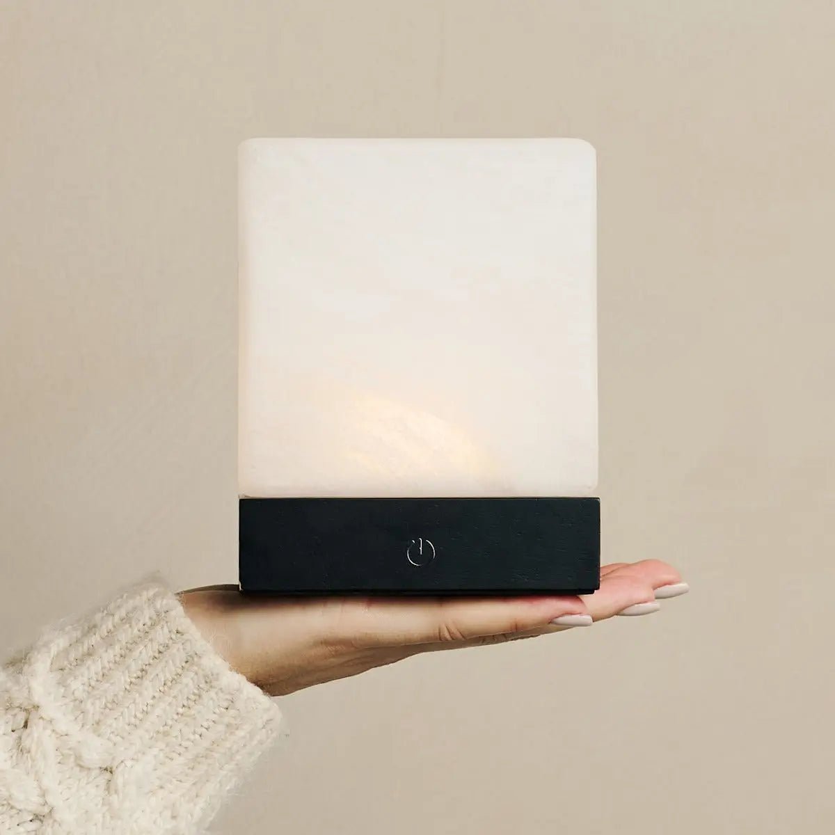 Lampe à Poser HÉVÉA Bois Noir Sans Fil Rechargeable Ø12×15 cm