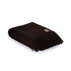 Plaid PARIS en Laine Bouclée Marron Foncé – 140 × 200 cm