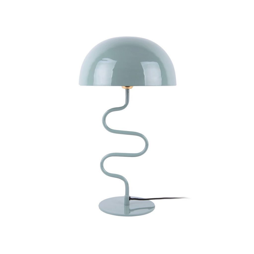 Lampe à Poser LOLA Pied Torsadé Fer Émaillé Bleu Ø31×54 cm