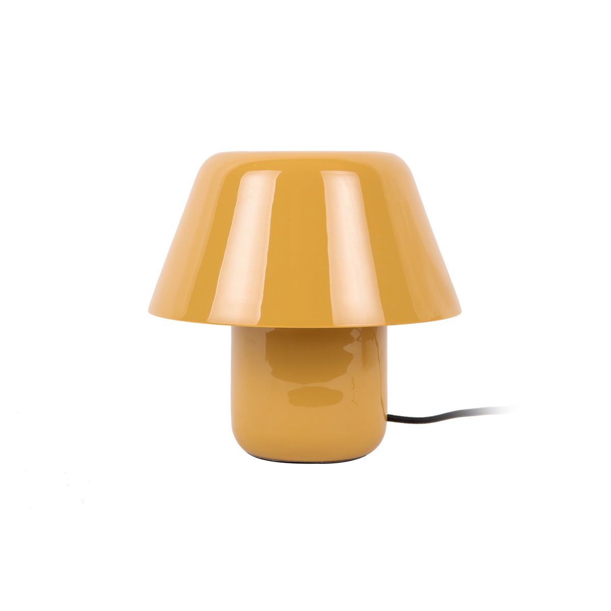 Lampe de Table Compacte Fer Émaillé Jaune Afan Ø20 cm