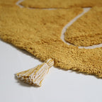 Tapis Rond Bohème à Pompons Jaune Mangue – YVA – Nattiot