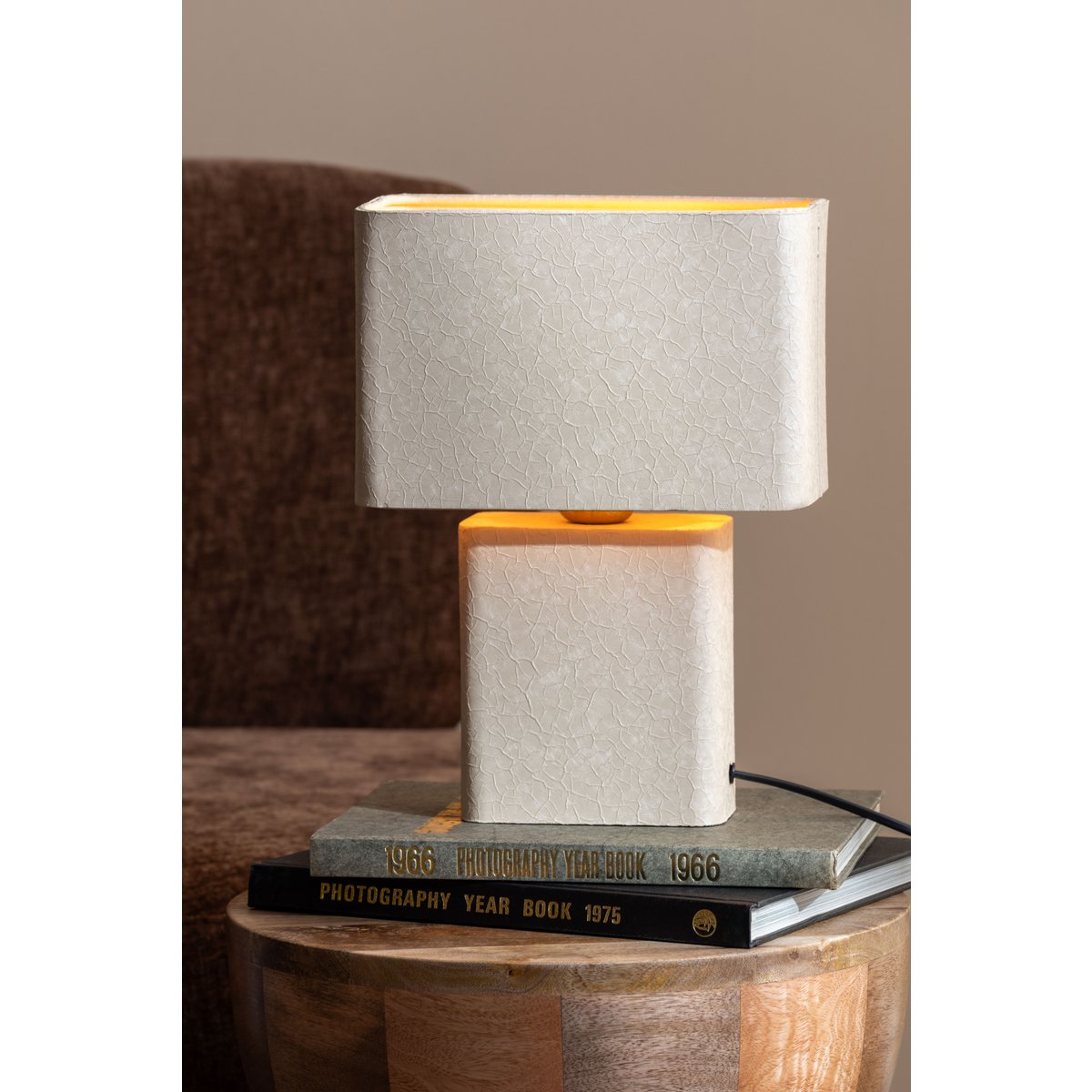 Lampe à Poser BOAZ RECTO Petit Modèle Fer Texturé Gris 24×14×33 cm