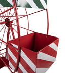 Décoration Noël Grande Roue Métal Rouge 137×50×160 cm