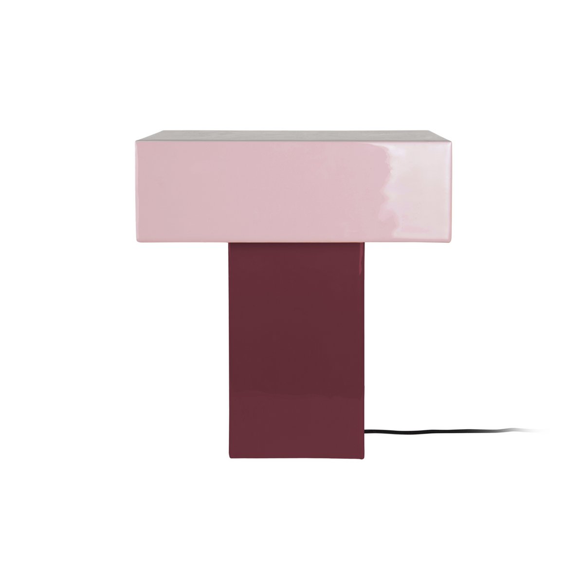 Lampe de Table Rectangulaire Fer Rouge Brillant Grato Recto