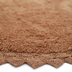 Tapis Rond Coton Tufté Main Finition Crochet Toffee Ø110 cm – Perla