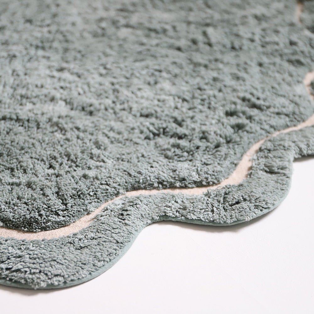 Tapis Rond Coton Tufté Main Aqua Ø120 cm – Sweet April – Nattiot