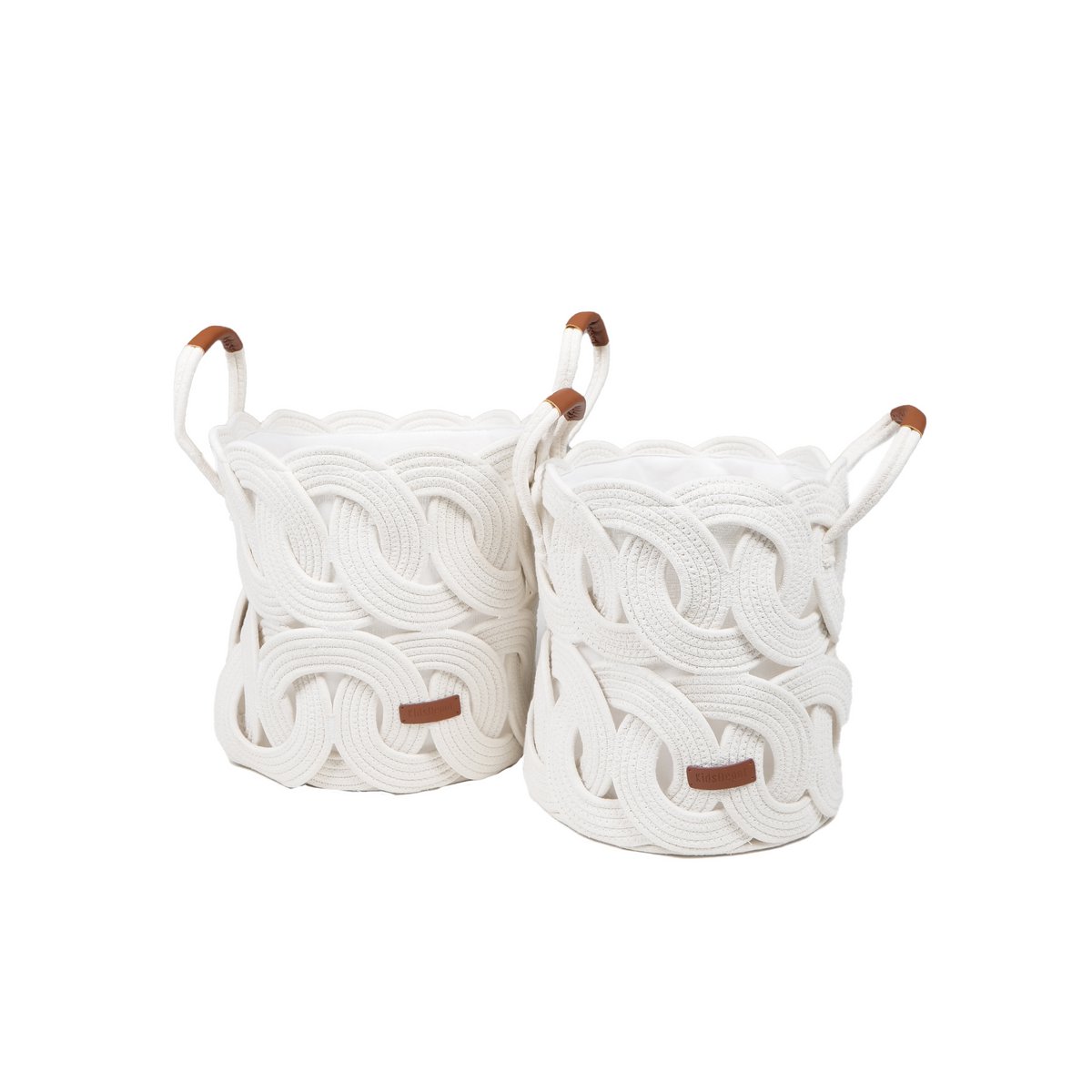 Lot de 2 Paniers de Rangement en Corde Tressée Blanche – Kenzo