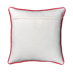 Housse de Coussin Noël Tis The Season Brodée Couronne Houx Baies Passepoil Rouge 45×45 cm