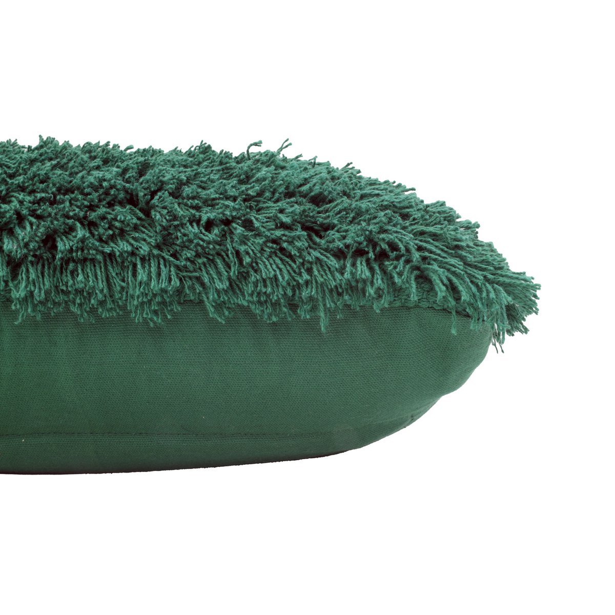 Housse de Coussin Noël Sapins Brodés Bord Moelleux Vert Blanc 35×50 cm