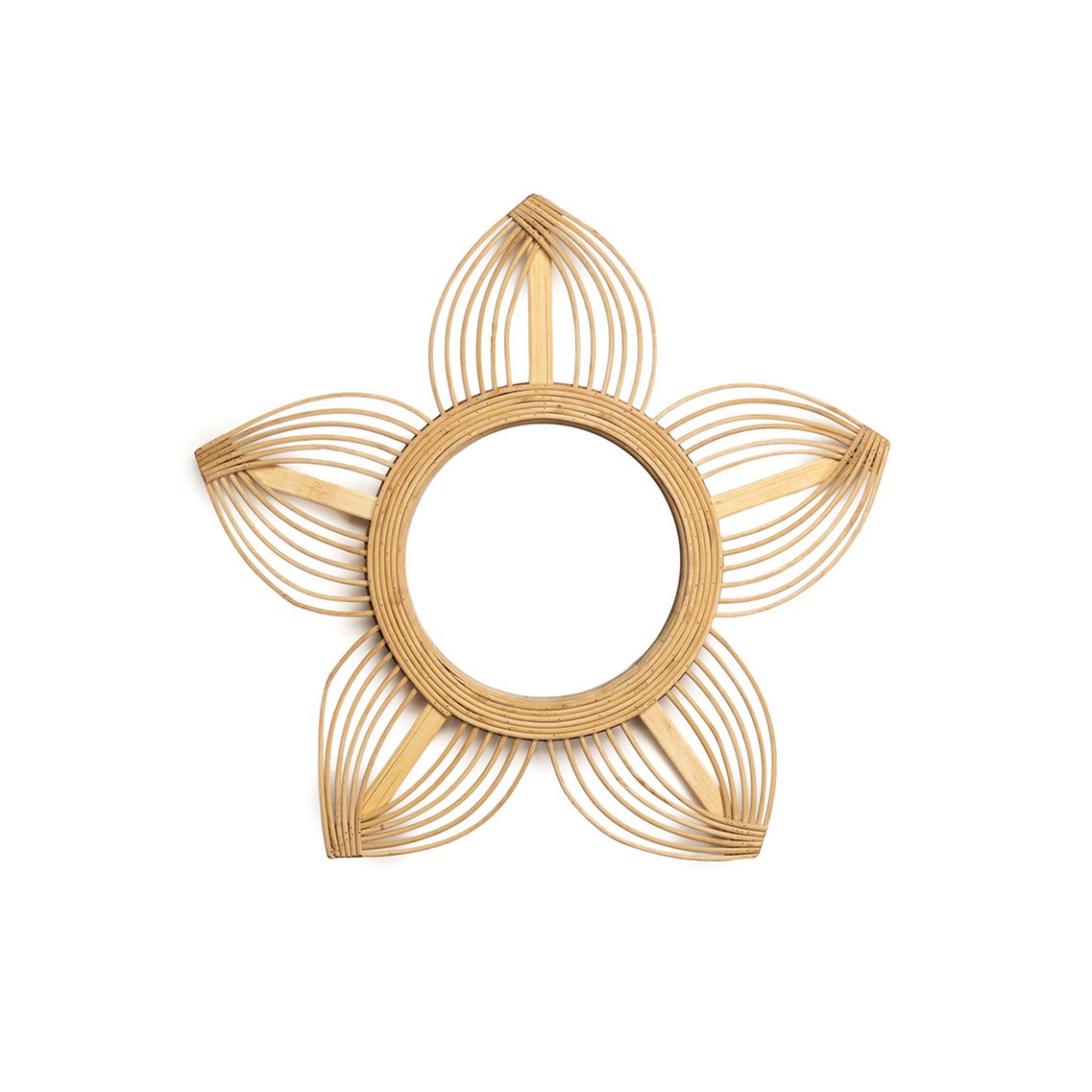 Miroir Enfant en Rotin Fleuri – Mila