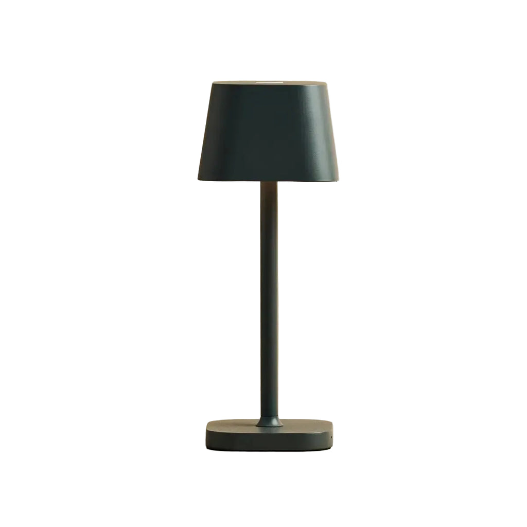 Lampe de table Tavellio Ava Stone Grey vue de face sur fond beige neutre.