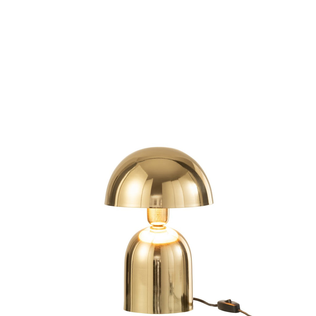 Lampe de Table Champignon Métal Or Brillant Ø20 cm