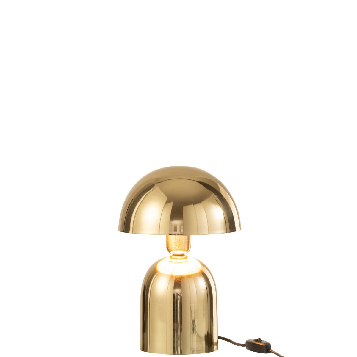 Lampe de Table Champignon Métal Or Brillant Ø20 cm
