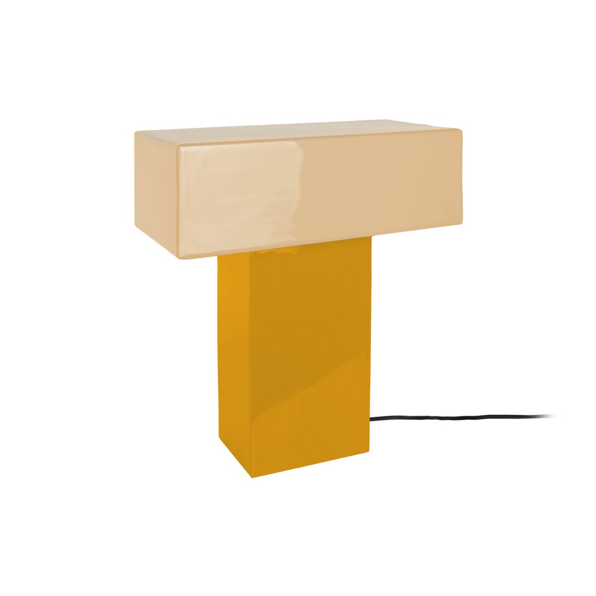 Lampe à Poser GRATO RECTO Fer Jaune Brillant 32×32×35 cm