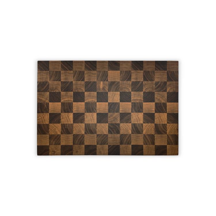 Planche à Découper Bois de Bout Motifs Labyrinthe & Échecs