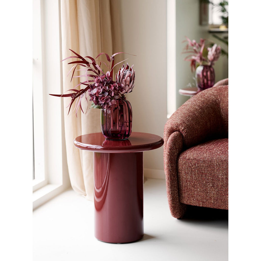 Table d'Appoint OTAGO Laquée Bordeaux Ø45×50 cm