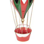 Décoration Noël Montgolfière Métal Rouge Vert Or Ø26×62 cm