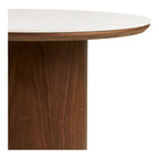 Table Basse NOLI Céramique Blanc Pied Frêne Ø60×42 cm