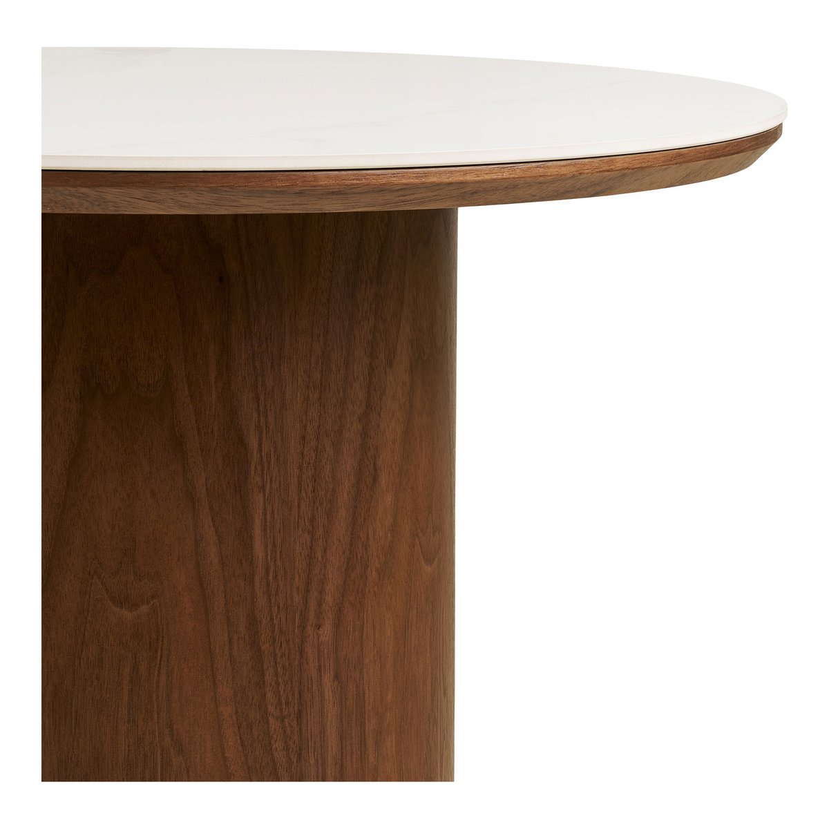Table Basse NOLI Céramique Blanc Pied Frêne Ø60×42 cm