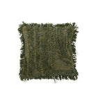 Coussin MOSS Lignes Touffetées Laine Vert Kaki 45×45 cm