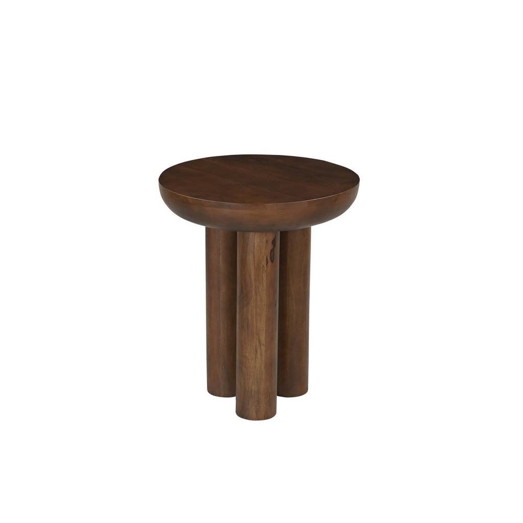 Perspective mettant en valeur l'épaisseur impressionnante du plateau rond (10cm).