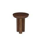 Perspective mettant en valeur l'épaisseur impressionnante du plateau rond (10cm).