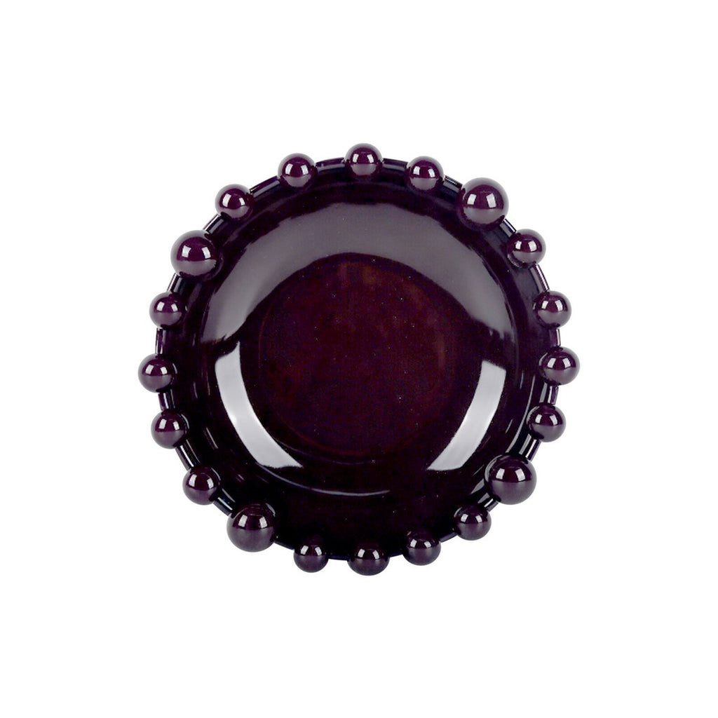 Bol Décoratif CADIX DOTTY Prune à Bordure de Boules – Ø22 cm