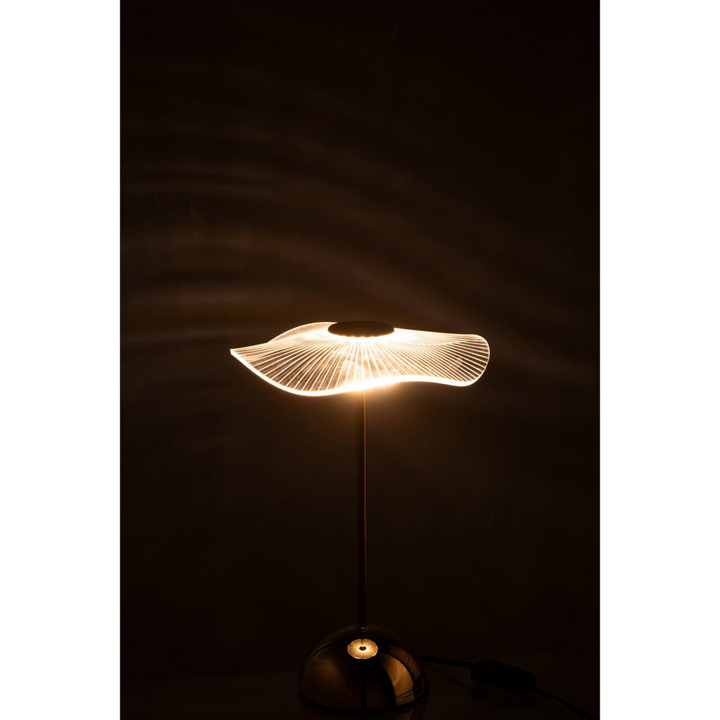 Lampe de Table LED Motif Fleur Dorée Petit Modèle Ø23,5 cm