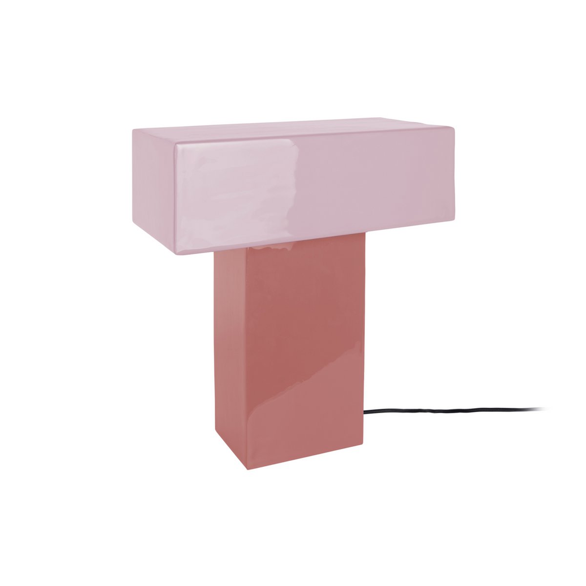 Lampe à Poser GRATO RECTO Fer Or Rosé Brillant 32×32×35 cm
