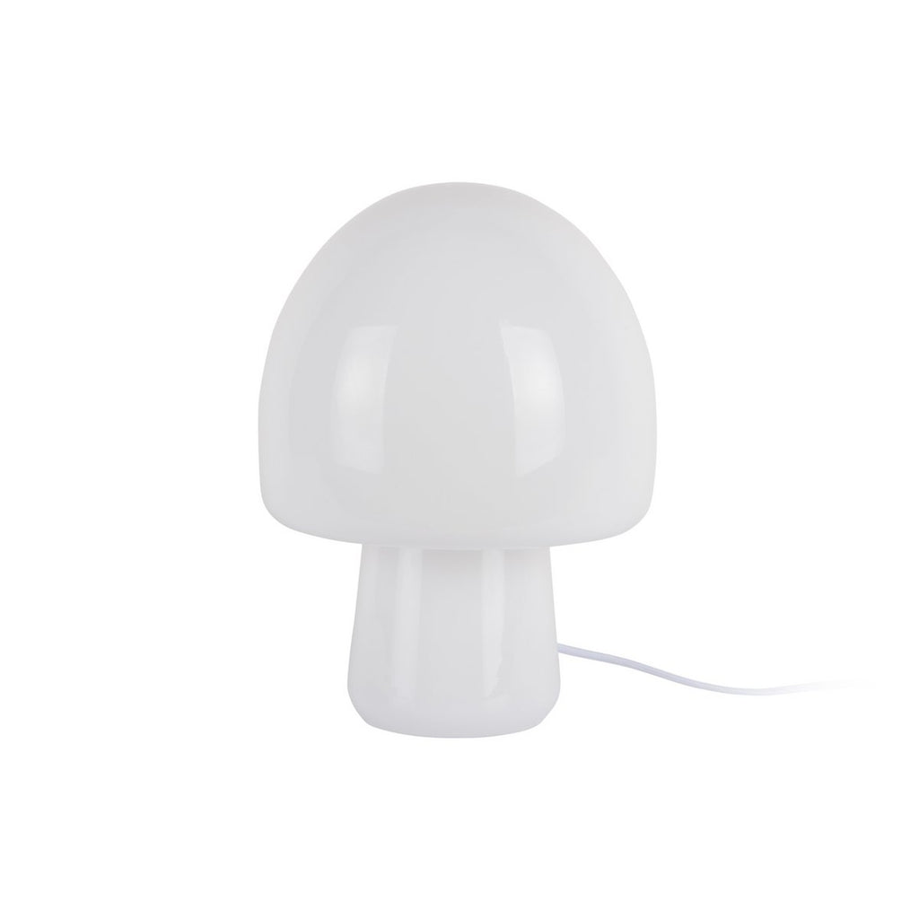 Lampe de Table Champignon Verre Blanc Brillant Profitez Ø20 cm