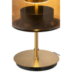 Lampe de Table LARA Verre Ambré et Doré Ø35×58 cm