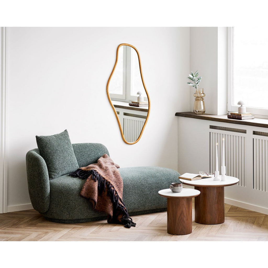Table d'Appoint NOLI Céramique Blanc Pied Frêne Ø40×38 cm