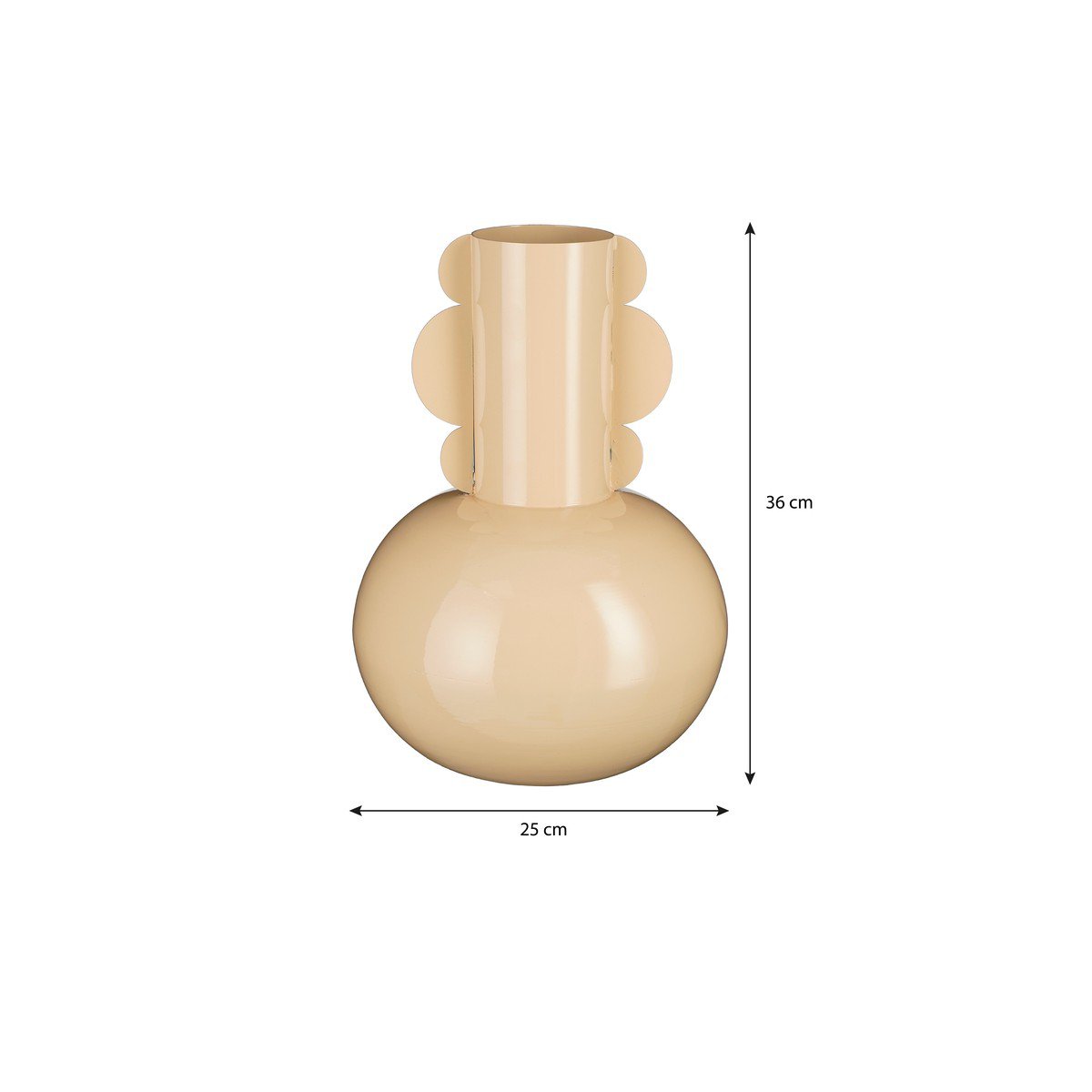 Vase BOYD Sculptural en Fer Beige – H36 cm